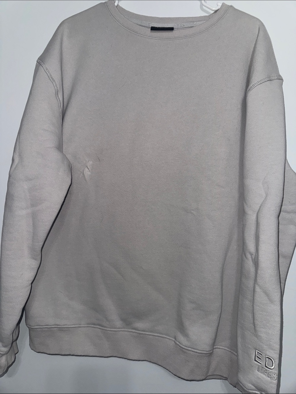 edge Men's Crewneck Sweatshirt in Light Gray